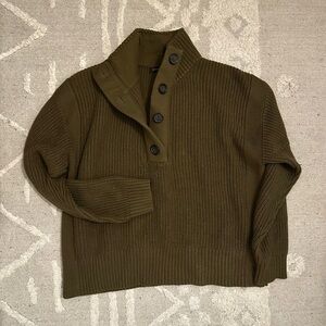 Banana Republic Olive Green Button Collar Sweater | M